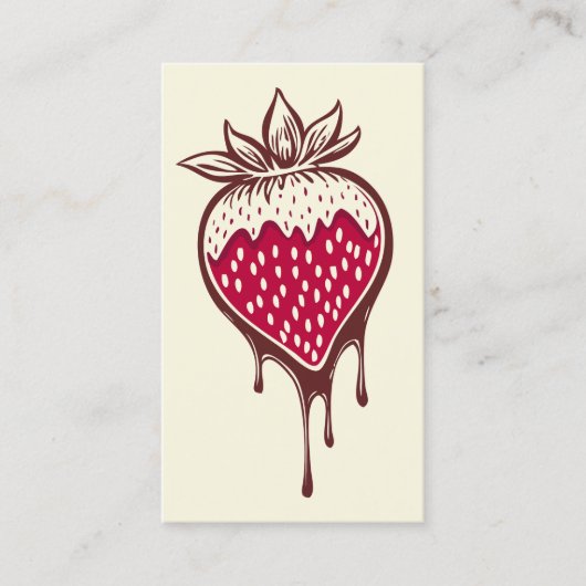 Carte De Visite fraise au chocolat (Devant)