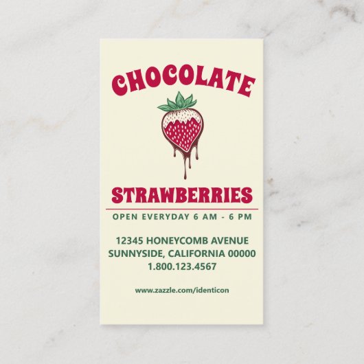 Carte De Visite fraise au chocolat (Dos)