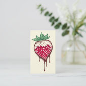 Carte De Visite fraise au chocolat (Debout devant)