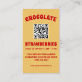 Carte De Visite fraise au chocolat avec code qr (Dos)