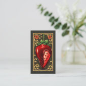 Carte De Visite fraise au chocolat avec code qr (Debout devant)