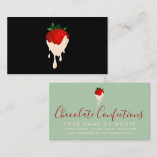 Carte De Visite fraise de chocolat blanc