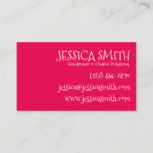 Carte De Visite Fraise Eclair Crème glacée Popsicles roses Foin (Dos)