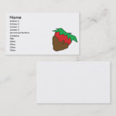 Carte De Visite fraise recouverte de chocolat miam (Devant / Derrière)
