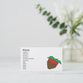 Carte De Visite fraise recouverte de chocolat miam (Debout devant)