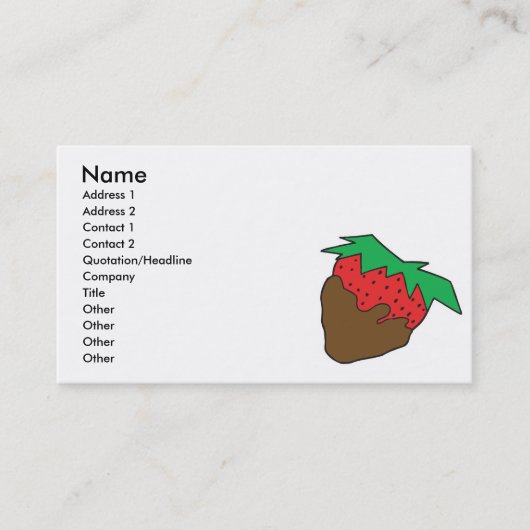 Carte De Visite fraise recouverte de chocolat miam (Devant)