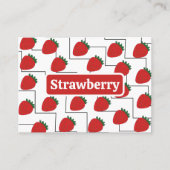 Carte De Visite Fraise rouge chevron rayures fruit (Devant)