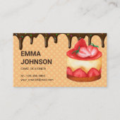 Carte De Visite Fraise sur mesure Anniversaire Gâteau Pâtisserie C (Devant)