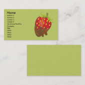 Carte De Visite Fraise trempée dans le chocolat (Devant / Derrière)