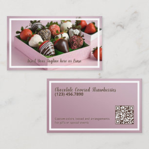 Carte De Visite Fraises au Chocolat QR