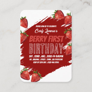 Carte De Visite Fraises, Berry First Birthday Handout Billets