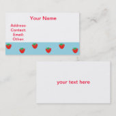 Carte De Visite Fraises bleues (Devant / Derrière)