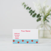 Carte De Visite Fraises bleues (Debout devant)