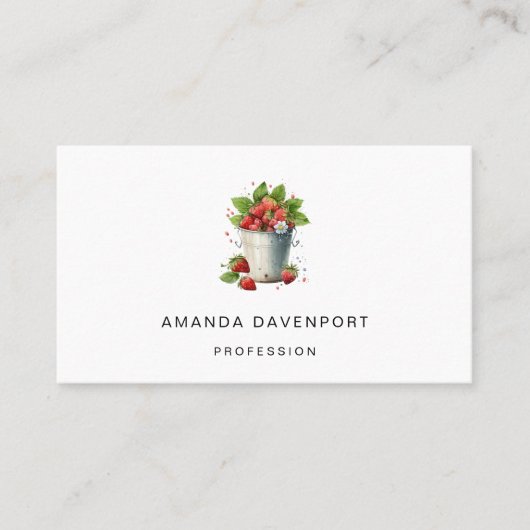 Carte De Visite Fraises dans un seau (Devant)