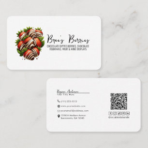 Carte De Visite Fraises Dipped au Chocolat