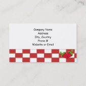 Carte De Visite Fraises et chèques rouges et blancs (Dos)