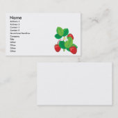 Carte De Visite fraises juteuses réalistes (Devant / Derrière)
