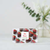 Carte De Visite Fraises recouvertes de chocolat (Debout devant)