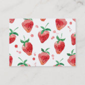 Carte De Visite Fraises rose et baies peintes par rouge (Dos)