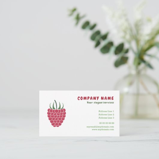 Carte de visite framboise (Debout devant)