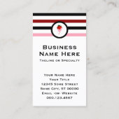 Carte De Visite Framboise chic rayé (Dos)