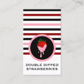 Carte De Visite Framboise chic rayé (Devant)