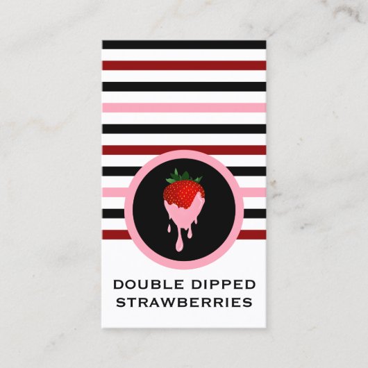 Carte De Visite Framboise chic rayé (Devant)