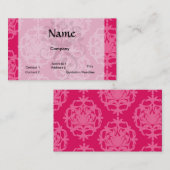 Carte De Visite Framboise et damas rose (Devant / Derrière)