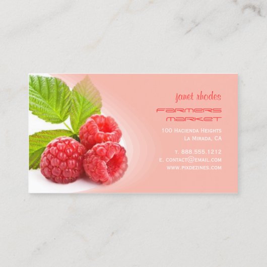 Carte De Visite Framboise fraîche (Dos)