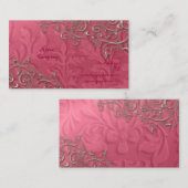 Carte De Visite Framboise parisienne + tourbillon d'argent rustiqu (Devant / Derrière)