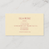 Carte De Visite Framboise rose et crème (Dos)