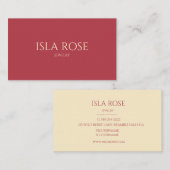 Carte De Visite Framboise rose et crème (Devant / Derrière)