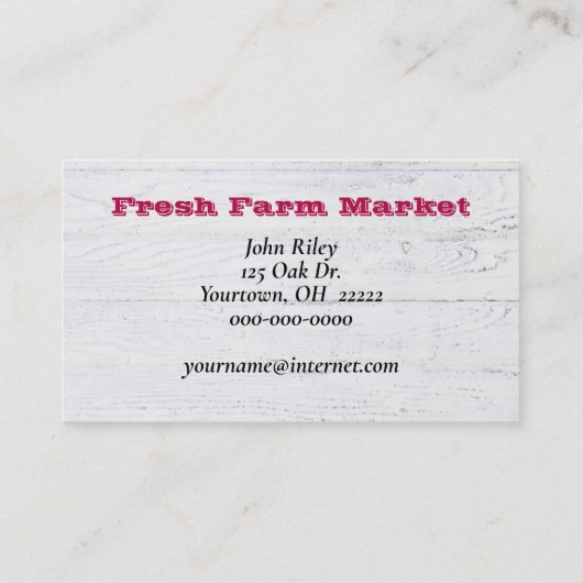 Carte De Visite Framboises rouges à la main (Dos)