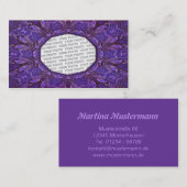 Carte De Visite Frame ART - hibou celtique (Devant / Derrière)