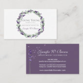 Carte De Visite Frame circulaire lavande violet élégant Floral (Devant / Derrière)