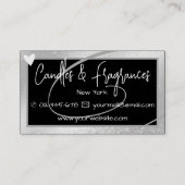 Carte De Visite Frame d'Argent élégant Coeur fait main par nom (Dos)