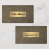 Carte De Visite Frame en cuir Sepia et or métallique (Devant / Derrière)
