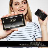 Carte De Visite Frame et Initiales de Champagne Blanc Noir