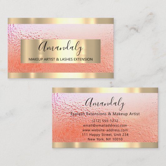 Carte De Visite Frame Event Planner Rose Gold (Devant / Derrière)
