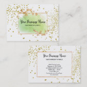 Carte De Visite *~* Frame Floral Or Fille Blanc Lime Vert (Devant / Derrière)