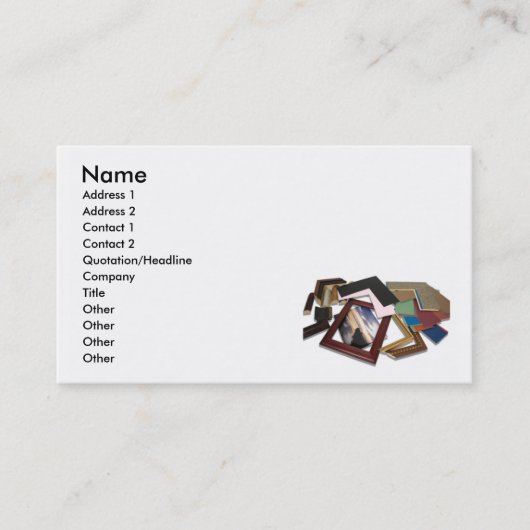 Carte De Visite FramingDecisionCard, nom, adresse 1, adresse 2… (Devant)