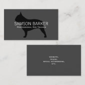 Carte De Visite Français Bulldog Silhouette noir sur gris Amoureux (Devant / Derrière)