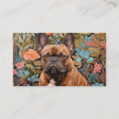 Carte De Visite Français Bulldog Vintage Floral (Dos)