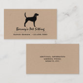 Carte De Visite Français Foxhound Silhouette | race de chiens (Devant / Derrière)