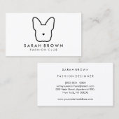 Carte De Visite Français Logo Bulldog Français (Devant / Derrière)