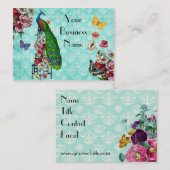 Carte de visite français minable de paon (Devant / Derrière)