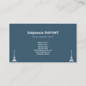 Carte De Visite Français Teacher bleu (Dos)