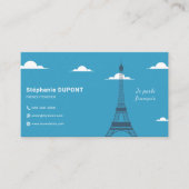 Carte De Visite Français Teacher bleu (Devant)