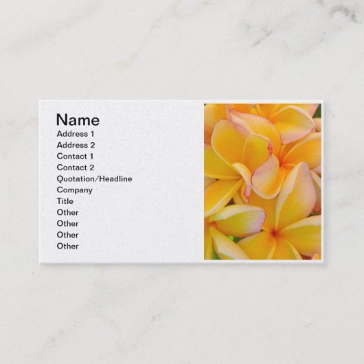 Carte De Visite Frangipani hawaïen (Devant)