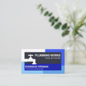 Carte De Visite Frappe Bleu Eaux de crue Faucet Plomberie frontali (Debout devant)